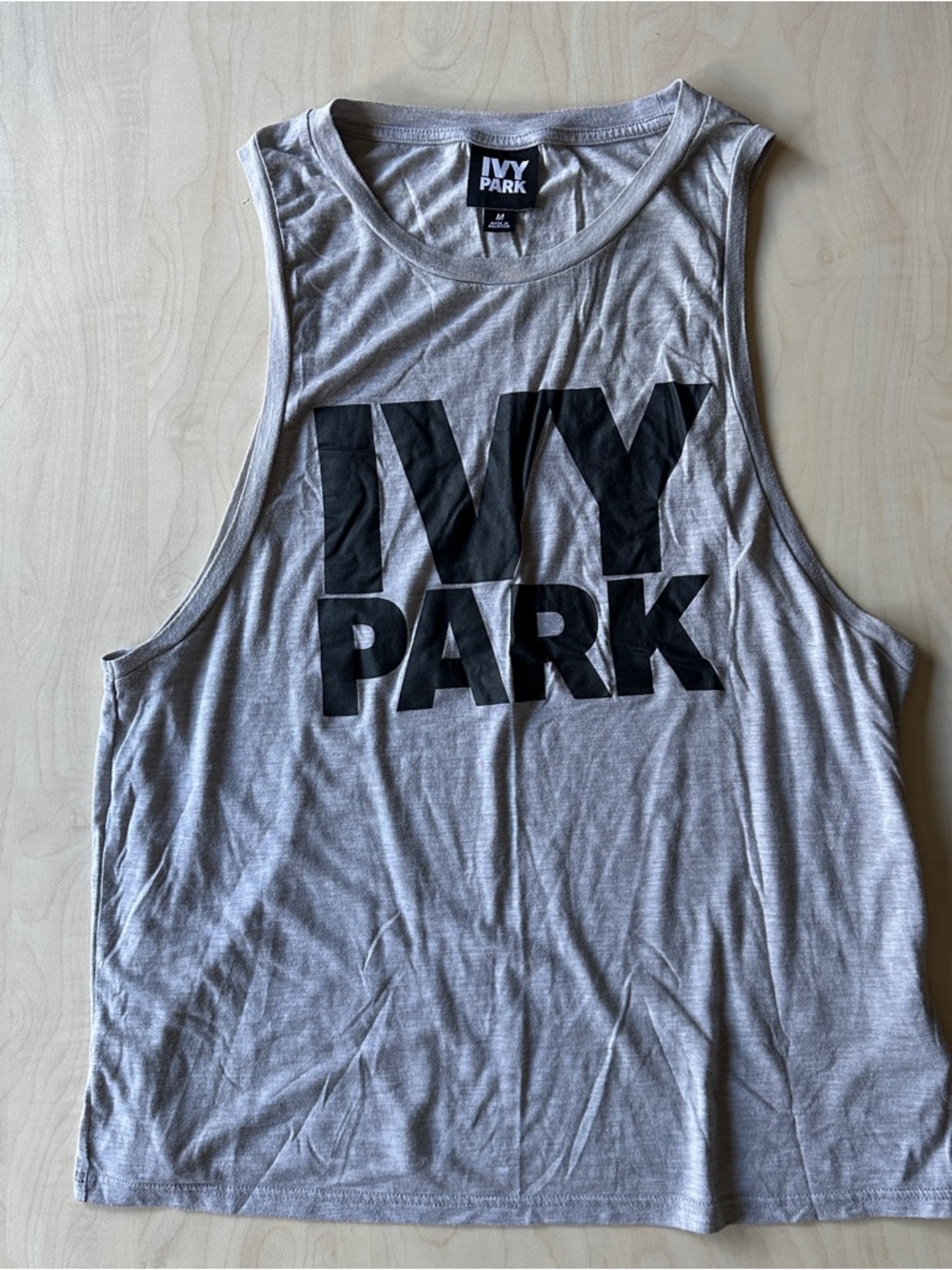 IVY PARK Light Gray Muscle Tank with Black Logo